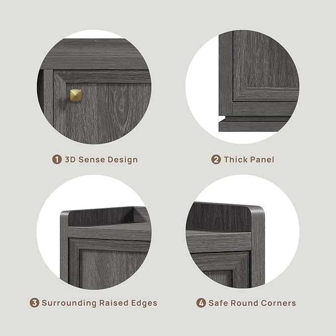 SICOTAS TV Stand Entertainment Center - 67" TV Console for Living Room Modern TV Stand for Bedroom, Media Console with Shelf and Cabinet, Entertainment Stand for TVs up to 65 75 Inch(Dark Grey Oak)