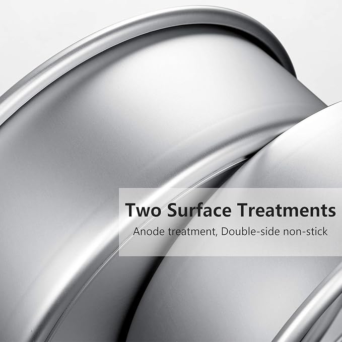 Gesentur Cake Pan Set, Round Cake Mold Anodised Aluminium 5 Pcs Bakeware with Removable Base for Cake Baking Party Birthday Christmas (5" 6" 7" 8" 9")