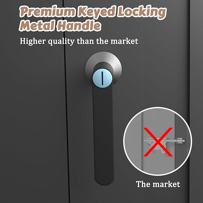 VEIKOU Metal Storage Shed, 6x10FT Outdoor Storage Shed with Sloped Galvanized Steel Roof, Garden Tool Storage House Metal Shed with 2 Vents & Double Door for Backyard Outdoor Patio