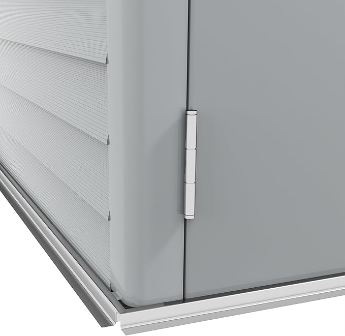 Outsunny 4.6' x 9' Steel Outdoor Storage Shed, Lean to Shed, Metal Tool House with Foundation Kit, Lockable Doors, Gloves and 2 Air Vents for Backyard, Patio, Lawn, White