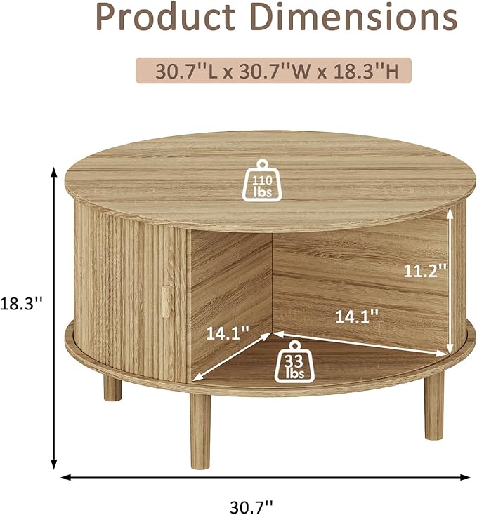 TV Stand and Coffee Table Set of 2,Entertainment Center with Large Storage Cabinet & Open Shelves,86.6'' Modern TV Console,Wood Center Tables for Bedroom, Home Office,Natural