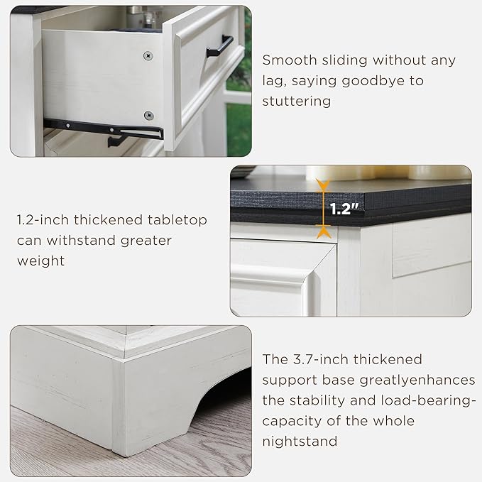 Farmhouse 8 Drawers Dresser Chests for Bedroom,52" Wide Wood Rustic Chest of Drawers with Metal Handle,Natural Texture,Drawer Organizer for Bedroom,Living Room,Hallway and Entryway,White