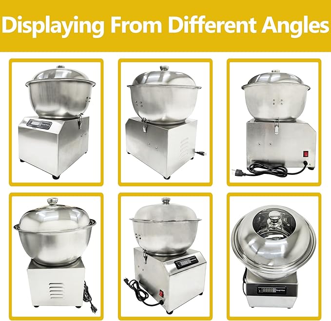 Stainless Steel Dough Mixer Machine Detachable Basin Type Dough Mixing Machine 8KG Capacity 110V Bidirectional Rotation Flour Mixer with Timing Function Suitable for Household Commercial Use