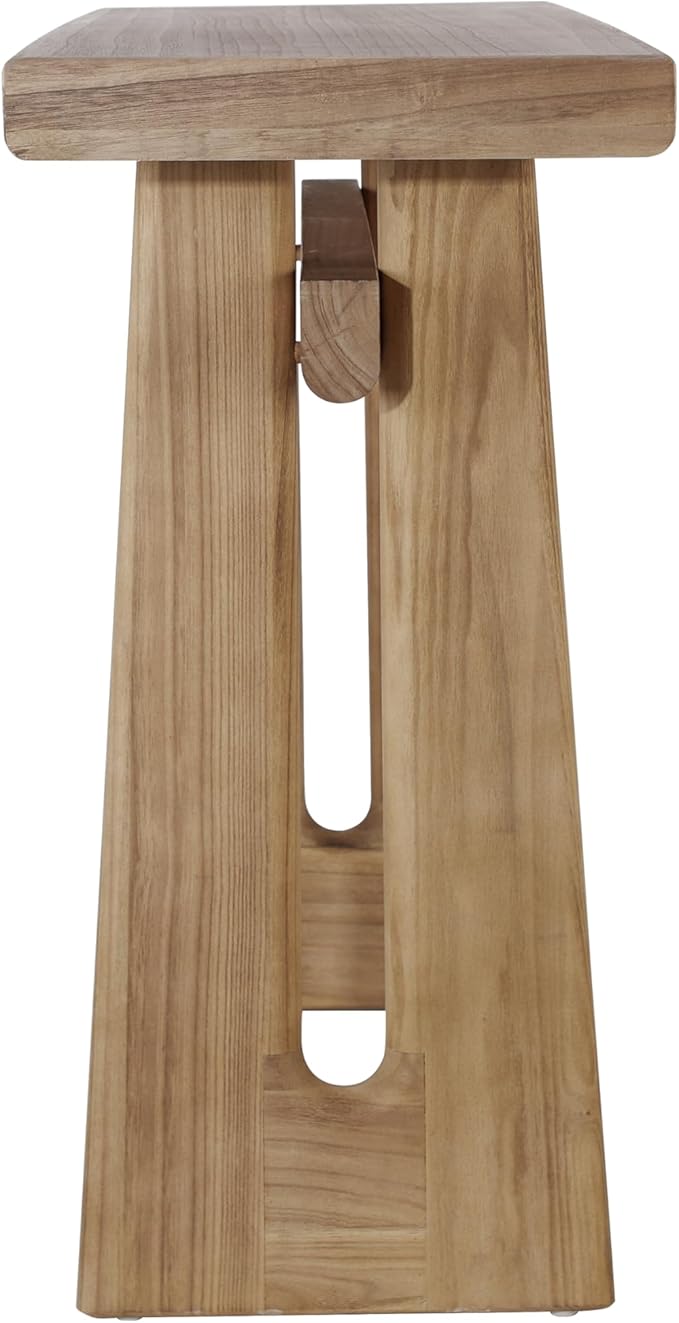 Christopher Knight Home Hirai Narrow Console Table with Geometric Silhouette, Entryway Table with Premium Wood Veneer Finish, MDF Wood Design Display Table for Home Decoration, Living Room, Brown