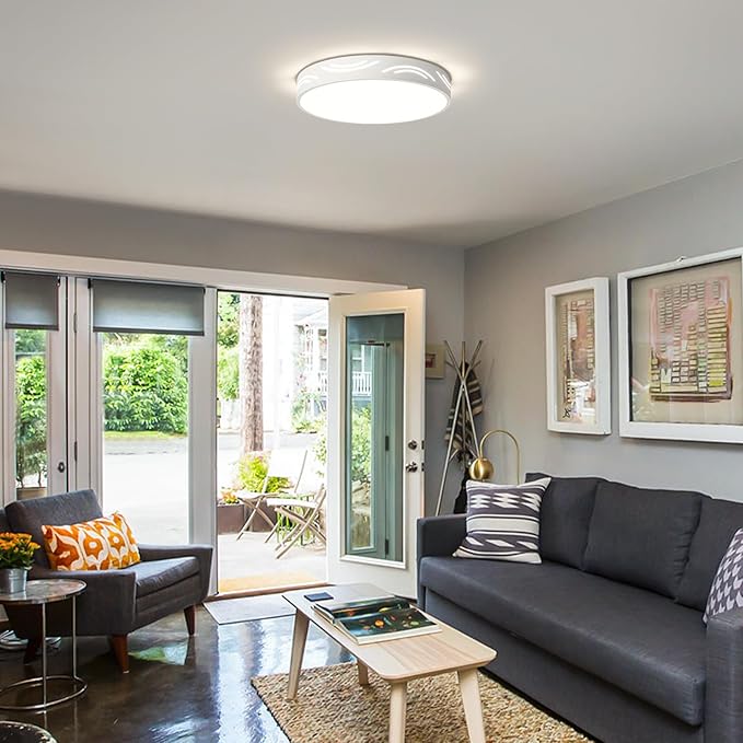 Modern Dimmable Ceiling Light Fixture,5CCT in One LED Flush Mount Kitchen Lights,Round Close to Ceiling Lamp for Bedroom Living Room Hallway Entryway Laundry Room Bathroom(White,15.75 in,ETL Listed)