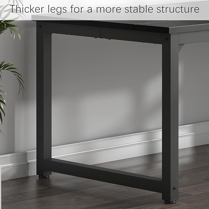 NSdirect 70" Computer Desk,Large Home Office Desk Wide Workstation 1 inch Thicker Tabletop for Writing,Games and Home Work PC Desk Modern Finish Wood Board and Sturdy Steel Legs, Black