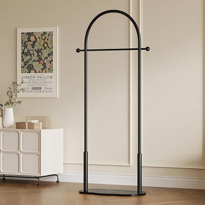 Clothes Rack for small spaces,Modern Clothing Rack with Marble Base,Small Garment Rack for Hanging Clothes,Heavy-duty Coat Rack Freestanding for Bedroom, Living Room,Entryway,Boutiques (black)