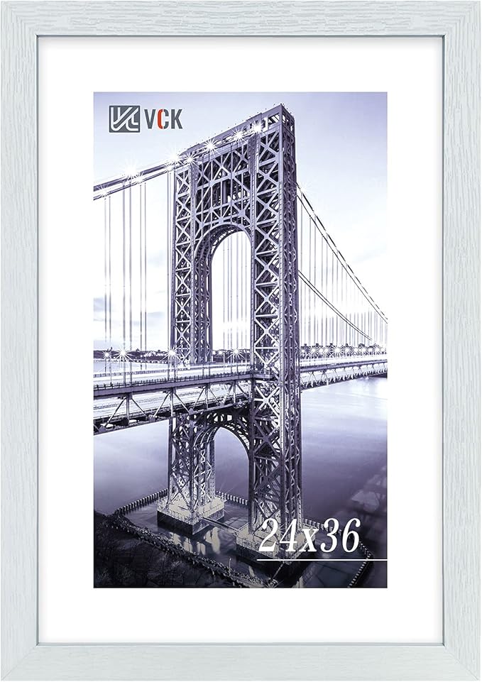 VCK 24x36 Picture Frame Exclusive Large White Poster Frame for Wall Gallery Home Office 1 Pack