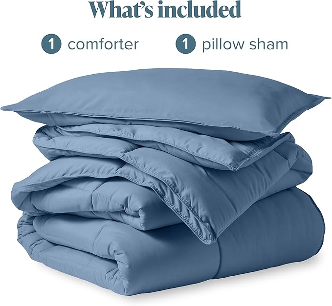 Bare Home Comforter Set - Twin/Twin Extra Long Size Ultra-Soft Goose Down Alternative Premium 1800 Series All Season Warmth (Twin/Twin XL, Coronet Blue)