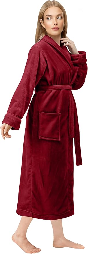 NY Threads Premium Womens Robe, Plush Fleece Long Bath Robe for Women, Fluffy Soft Women's Bathrobe