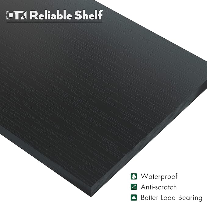 OTK 5 Tier Bookshelf, Tall Bookcase, Office Shelf Storage Organizer, Modern Book Shelf for Living Room, Bedroom, and Home Office, Black