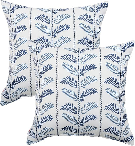 Outdoor Pillows, Pack of 2 Waterproof Decorative Throw Pillows with Inserts, 18”x18” Square Pillows for Bed, Couch, Sofa and Patio Furniture