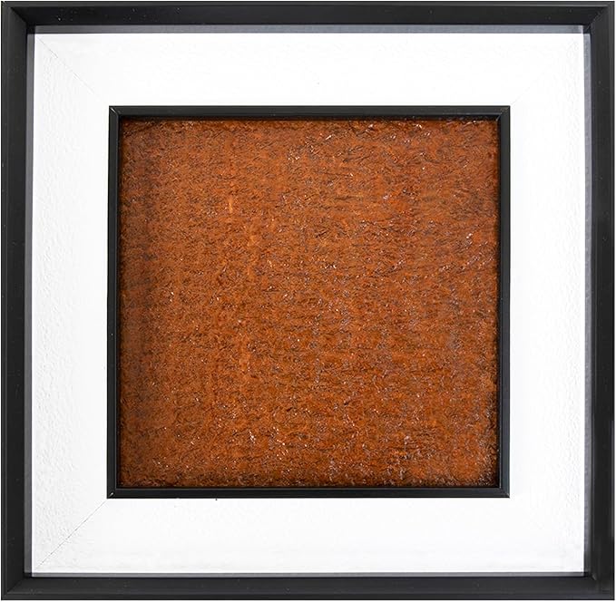 Natural Marble Decorative Wall Art Home Decor for Bedroom Hand Made Abstract Lithographic Painting for Living Room Aesthetic Classroom Farmhouse Heavy Texture Picture Frames 10x10 inch Wood Grain Red