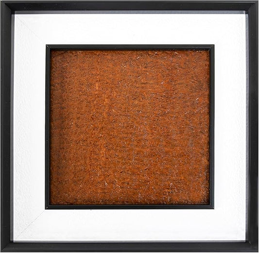 Natural Marble Decorative Wall Art Home Decor for Bedroom Hand Made Abstract Lithographic Painting for Living Room Aesthetic Classroom Farmhouse Heavy Texture Picture Frames 10x10 inch Wood Grain Red