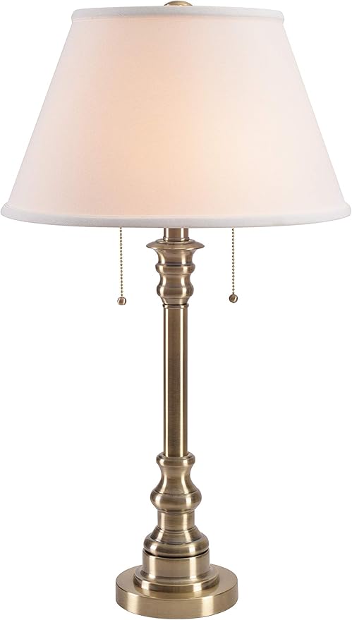 Kenroy Home 30437AB Spyglass Table Lamp with Antique Brass Finish, Classic Style, 30.5" Height, 17" Width, 17" Depth