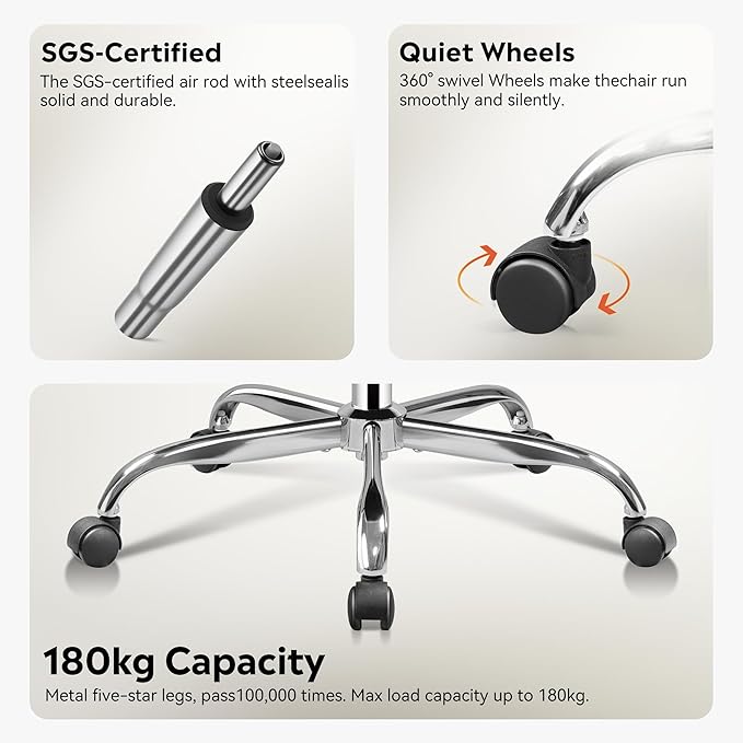 DEVAISE Office Chair High Back Mesh Ergonomic Desk Chair with Flip-up Armrests, Adjustable Headrest and Lumbar Support, Black