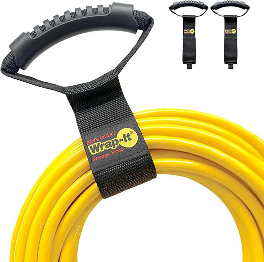 Easy-Carry Wrap-It Storage Straps - 17" (2-Pack) – Heavy-Duty Hook and Loop Cord Carrying Strap, Hanger, and Organizer with Handle for Pool Hoses, Garden Hoses, Cables, and Dad Gift Ideas…
