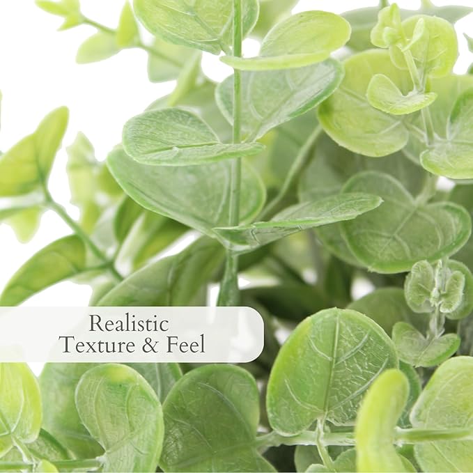 CG Hunter Faux Eucalyptus & Citrus Topiary, Set-of-2 Premium Artificial Indoor Plants, Enhances Interior Design, Lifelike-Leaves Create Realistic Natural Appearance, Grey Planter Pot Included