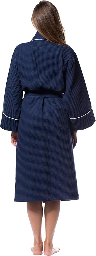 Turquaz Lightweight Full-Length Robes For Women Waffle Kimono Bathrobe - Soft, Fast-Drying, Long-Lasting Cotton Blend Unisex