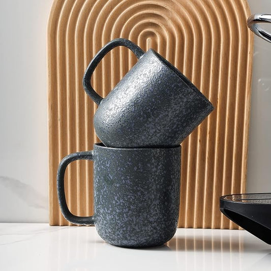 Stone Lain Stoneware Dish Set, 4 Mugs, Tom - Gray and Blue