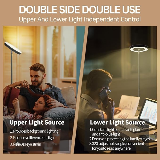 Floor Lamp, 36W/3600LM Stangding Lamp with Remote Control, Floor Lamps for Living Room Clearance, Stepless Adjust Color Temperatures &Brightness for Bedroom Office