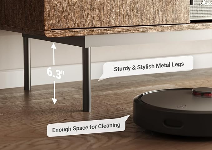 Claiks Mid Century Modern TV Stand for TV up to 70 inch, Entertainment Center with Sliding Barn Doors & Adjustable Shelve, Retro Low Profile Media Console TV Table for Living Room, Walnut