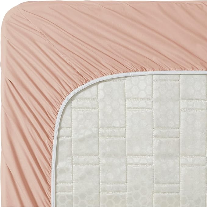 Clara Clark Bed Sheets, Premier 1800 Series 4 Piece Bed Sheet Set, Deep Pocket, Wrinkle, Fade, Stain Resistant, Luxury Soft Bedding Sheets & Pillowcases, Split King, Peach