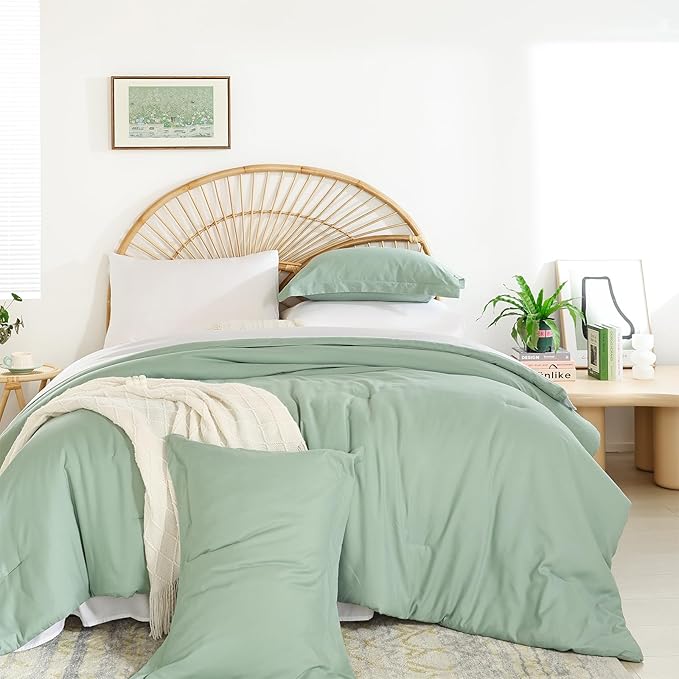 weigelia Full Size Comforter Set 7 Pieces Sage Green Comforter Set with Sheets Soft Bed in a Bag Full Bed Comforters Set for All Season
