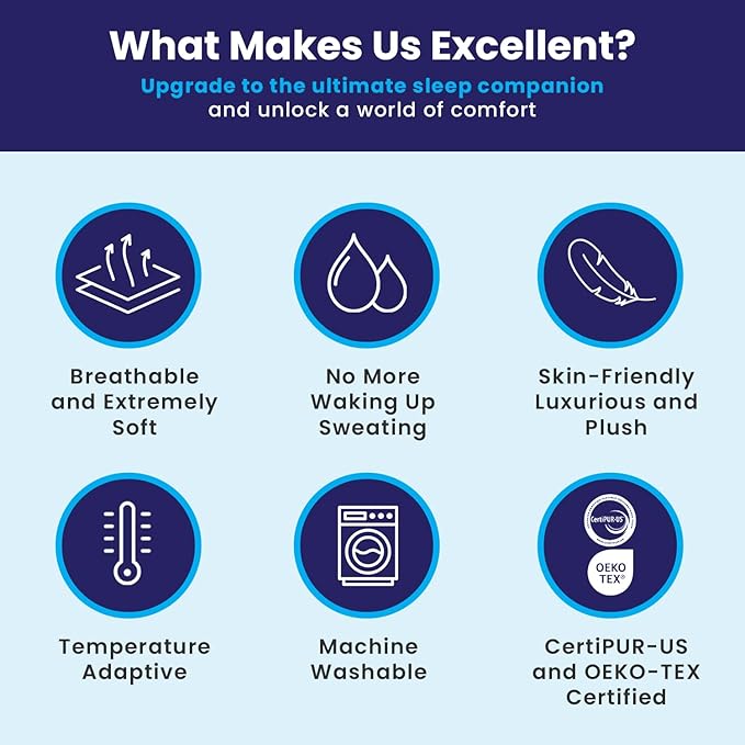 Sidney Sleep Bed Pillow for Side and Back Sleepers - Adjustable Filling - Memory Foam Pillow for Neck and Shoulder Pain - Customizable Loft - King Size - Additional Foam Bag Included (White)