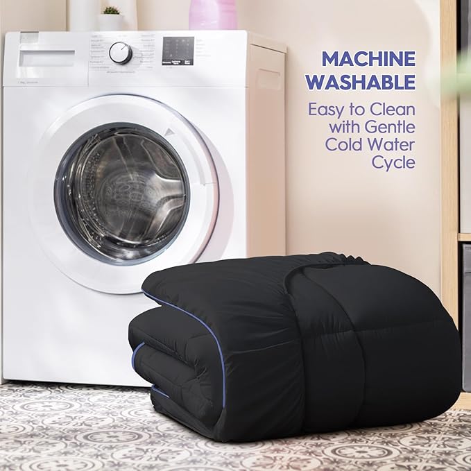 ABENE King Dual Layer 3 Inch Memory Foam Mattress Topper, 2 Inch Gel Memory Foam Plus 1 Inch Down Alternative Pillowtop Mattress Pad Cover, Soft Black Bed Topper Support for Pressure Relief