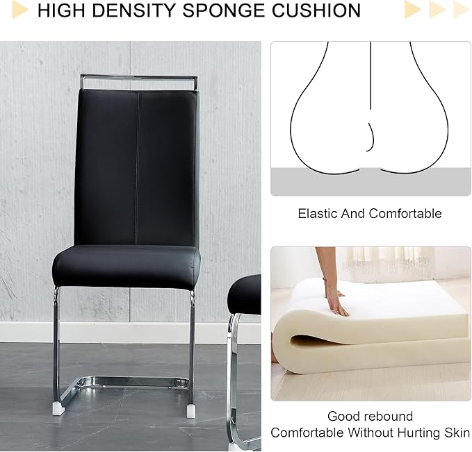 45 Inch Round Dining Table Set for 4, 5 Piece Kitchen Table and Chairs Set, White Faux Marble Table Top, Small Space Dining Set for Apartment or Dining Room