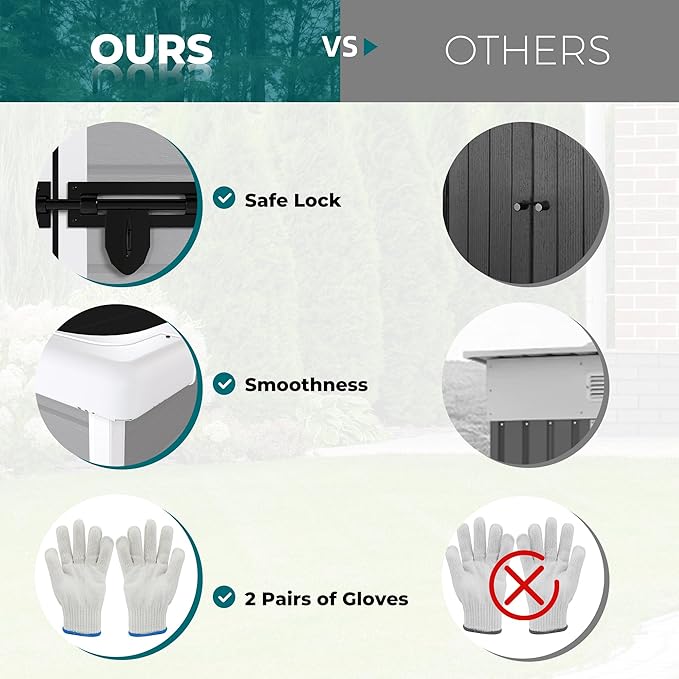 6' x 6' Resin Storage Shed Outdoor, PP Material & Strong Structure for All Weather, Plastic Garden Shed w/Window for Garden, Backyard, Poolside and Lawn, 12mm Thick PP Board - Grey