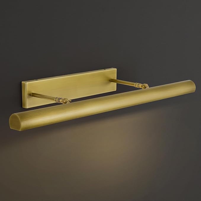 Brass Picture Light, 30inch Picture Lights for Wall, Hardwired Wall Lights for Picture, Large Wall Picture Light, Dimmable Picture Lights, Art Light for Painting Display Artwork Portrait