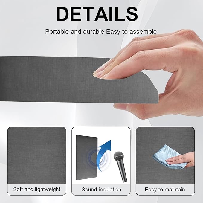 Upholstered Wall Mounted Headboard, 3D Soundproof Wall Panels Peel and Stick, Queen Size, Tufted, Dark Grey (9 Panels, 10" x 24")