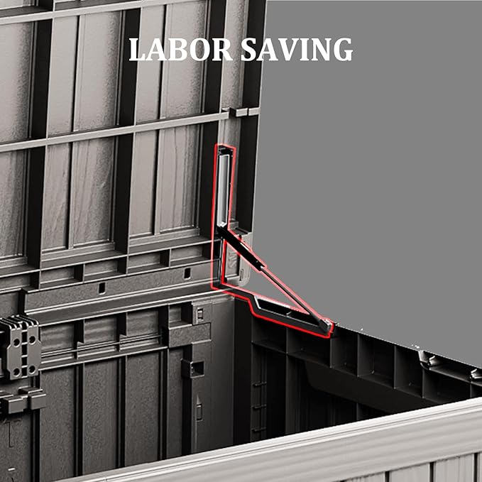 80 Gallon Waterproof Deck Box, Lockable Resin Storage Box for Patio Furniture Cushions Garden Tools and Outdoor Delivery Storage, Coffee