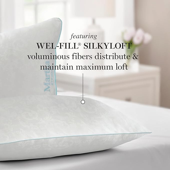 MARTHA STEWART Bed Pillow, Standard, White 2 Count