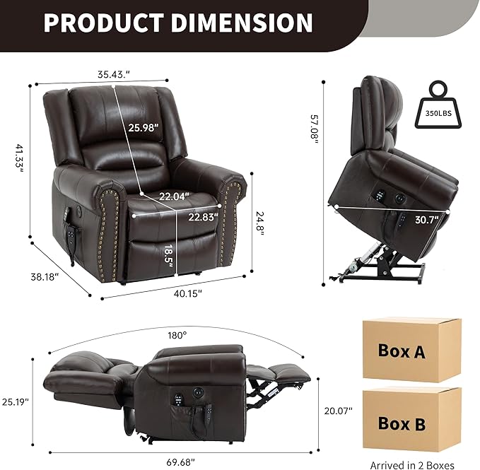 Recliner Chairs for Adults, Oversized Bedroom Chair with Massage, Sofa Chair Home Theater Seating with Lumbar Support, Comfortable Lift Chair for Elderly, Glider Nursery Chair for Living Room
