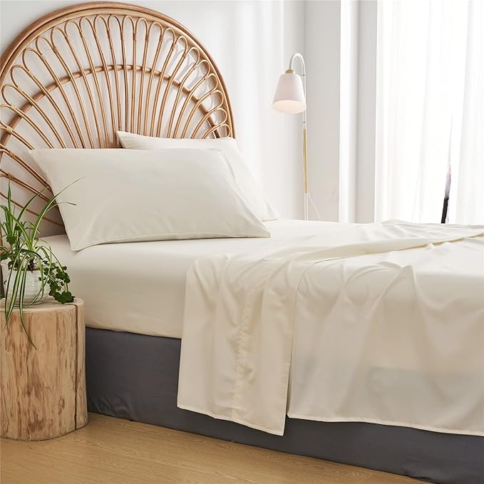 KAKIJUMN White Tufted Comforter Set Queen Size 7 Piece Bed in a Bag, Shabby Chic Boho Comforter and Sheet Set, All Season Soft Microfiber Complete Bedding Set(White,Queen)