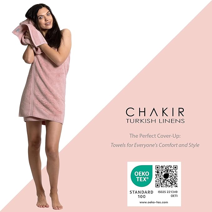 Chakir Turkish Linens | Hotel & Spa Quality 100% Cotton Premium Turkish Towels | Soft & Absorbent (4-Piece Bath Towels, Pink)
