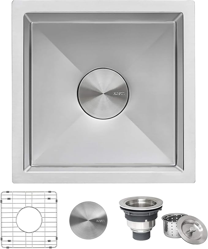 Ruvati 13 x 15 inch Undermount Bar Prep Tight Raduis 16 Gauge Kitchen Sink Stainless Steel Single Bowl - RVH7013