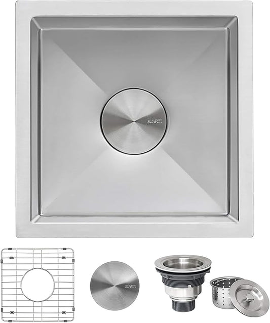 Ruvati 13 x 15 inch Undermount Bar Prep Tight Raduis 16 Gauge Kitchen Sink Stainless Steel Single Bowl - RVH7013