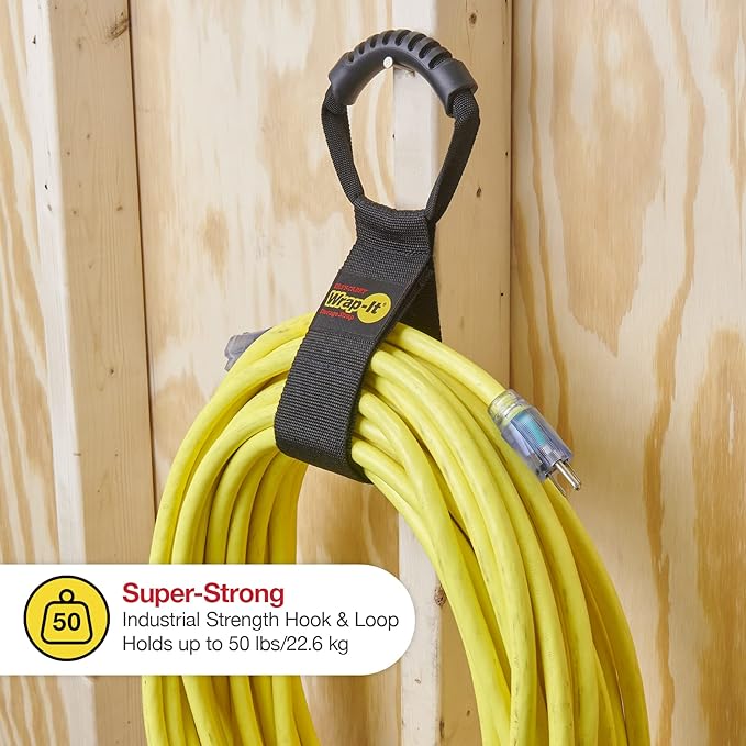 Easy-Carry Wrap-It Storage Straps - 22” (2-Pack) – Heavy-Duty Hook and Loop Cord Carrying Strap, Hanger, and Organizer with Handle for Pool Hoses, Garden Hoses, Cords, Cables and More