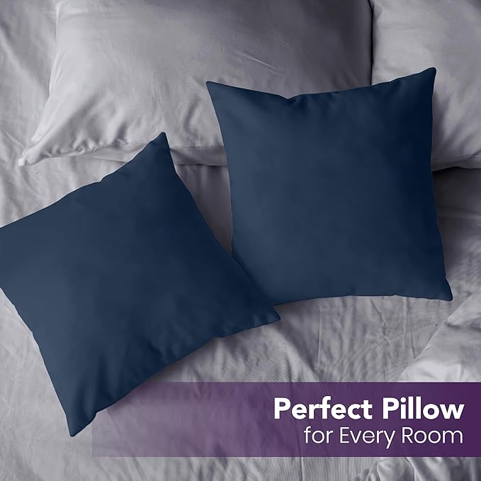 Utopia Bedding Throw Pillows Insert (Pack of 2, Navy) - 22 x 22 Inches Bed and Couch Pillows - Indoor Decorative Pillow