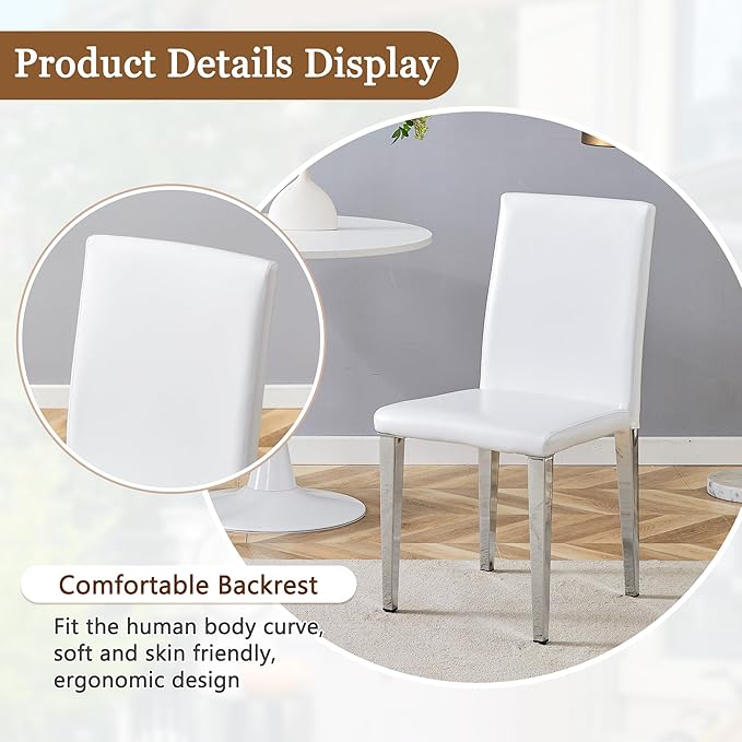 Glass Dining Table Set for 4, 63” Kitchen Table Set for 4, Modern Dining Room Table Set with Upholstered Chairs, Tempered Glass Tabletop with Y Shape Base
