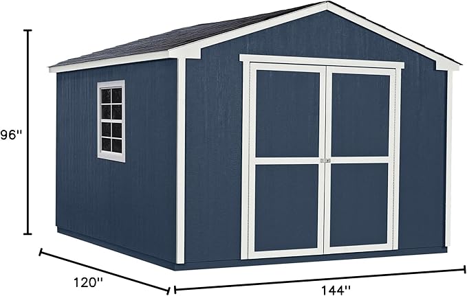 Handy Home Products Charleston Value Gable 10x12 Do-It-Yourself Wooden Storage Shed, 2x3 framing- Does not Include Floor kit or Paint