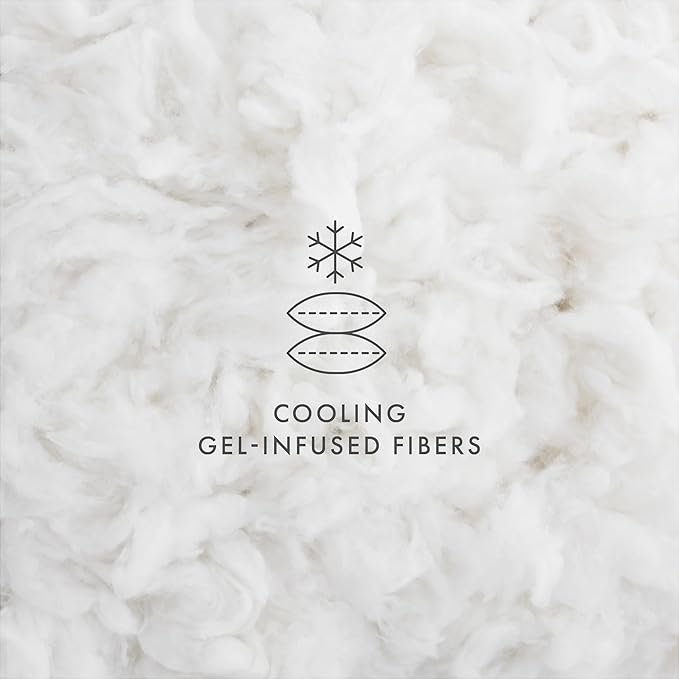 Linen Market Cooling Gel Queen Pillows Set of 2-100% Cotton Cover, Soft Gel-Fiber Filling, Bed Pillows for All Sleepers, Odorless and Non-Toxic, Perfect Firmness for Cool Comfort