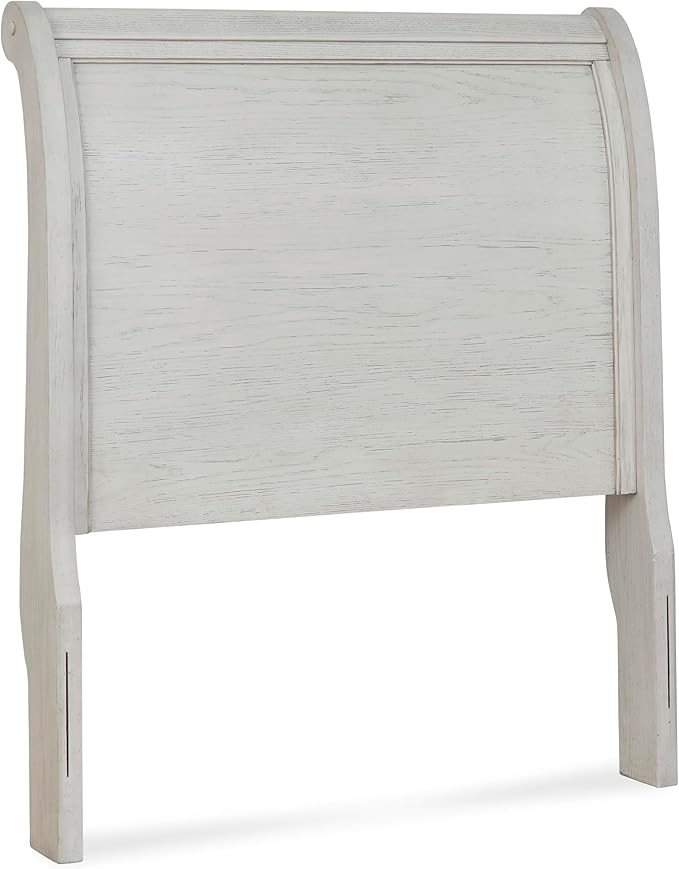 Signature Design by Ashley Robbinsdale Casual Twin Sleigh Storage Platform Bed with 1 Drawer, Foundation or Box Spring Not Needed, White