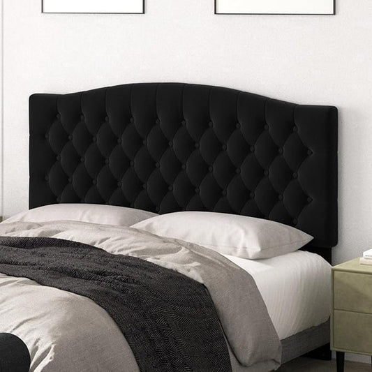 Queen Headboard Only, Upholstered Headboard for Adjustable Bed Linen Tufted Queen/Full Size Wall Mounted Head Board with Solid Wood Legs Head Board, Black
