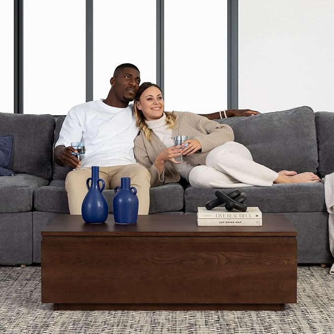 Transformer Table Lift Top Coffee Table with Storage, Modern Coffee Table for Living Room, Home Office & Dining, Space-Saving Small Coffee Desk with Panel Hidden Storage for Transformer Dining Table