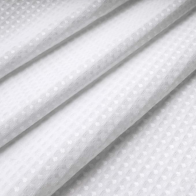 River Dream Extra Long Shower Curtains No Hooks Waffle Weave Shower Curtain with Snap in Liner - 71W x 86H,Hotel Grade,Spa Like Bath Curtain,White